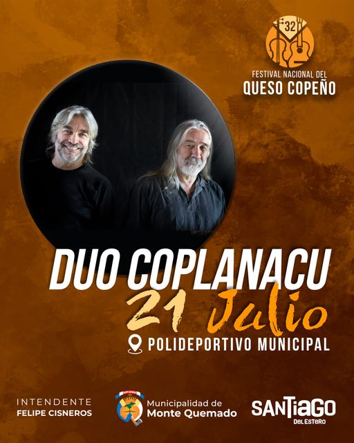 ¡DUO COPLANACU! El 21 de julio en el Festival Nacional del Queso Copeño