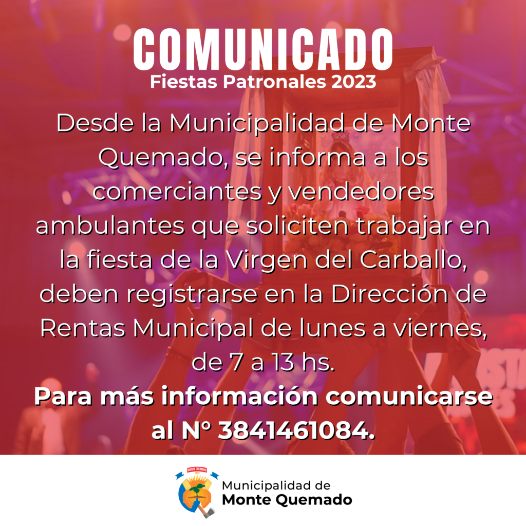 Comunicado Fiestas Patronales 2023