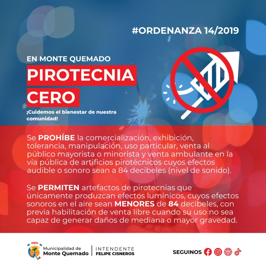 Ordenanza 14/2019  Pirotecnia cero
