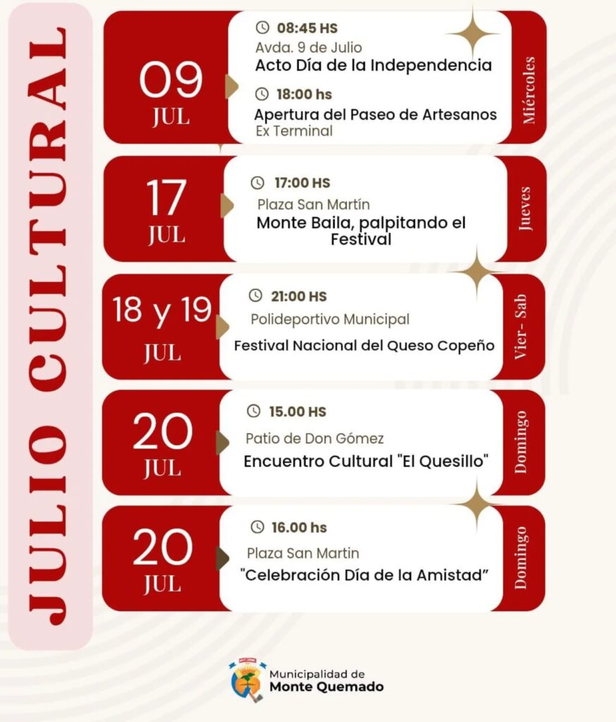 Agenda Cultural Julio