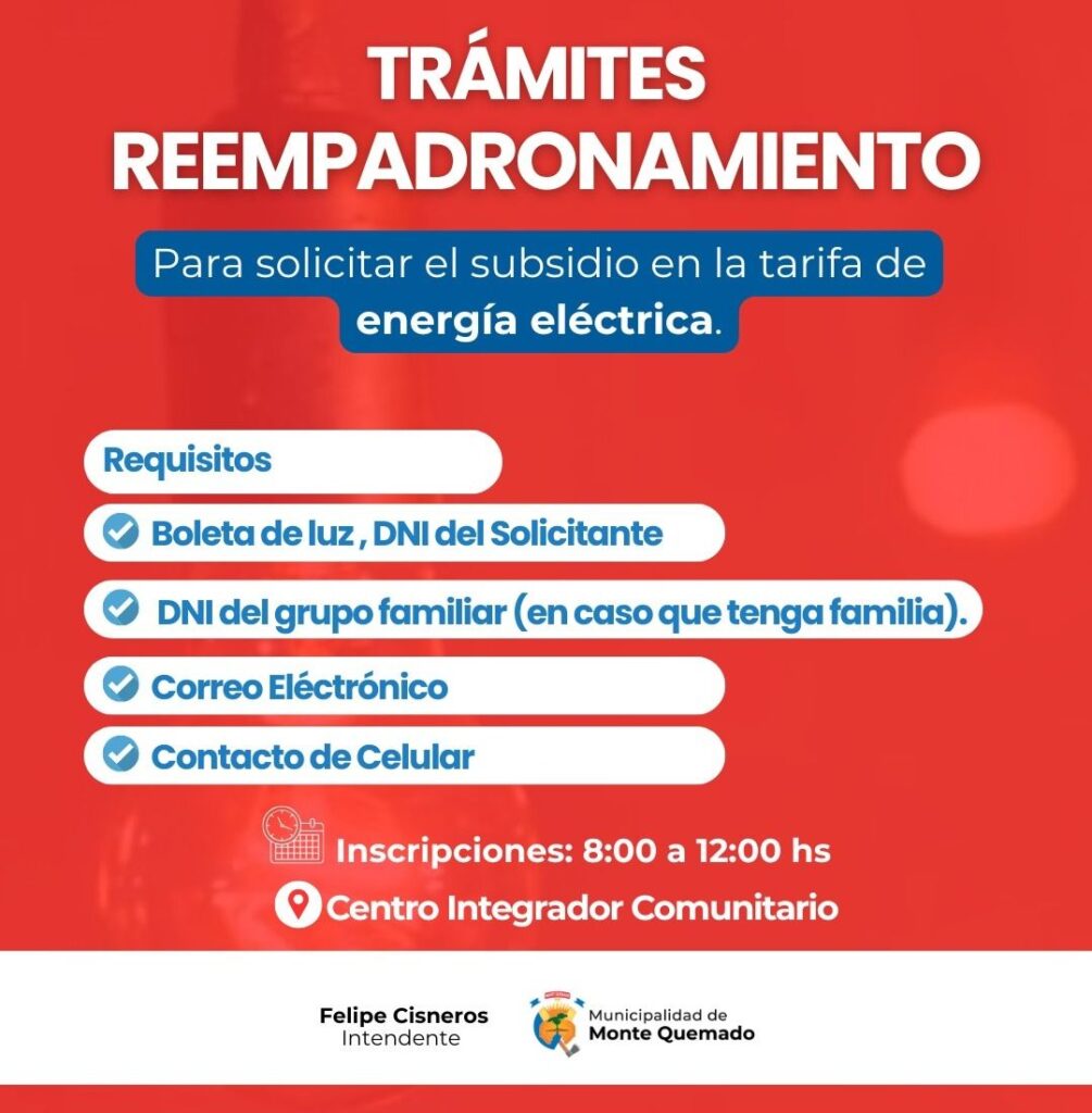 Atención vecinos de Monte Quemado