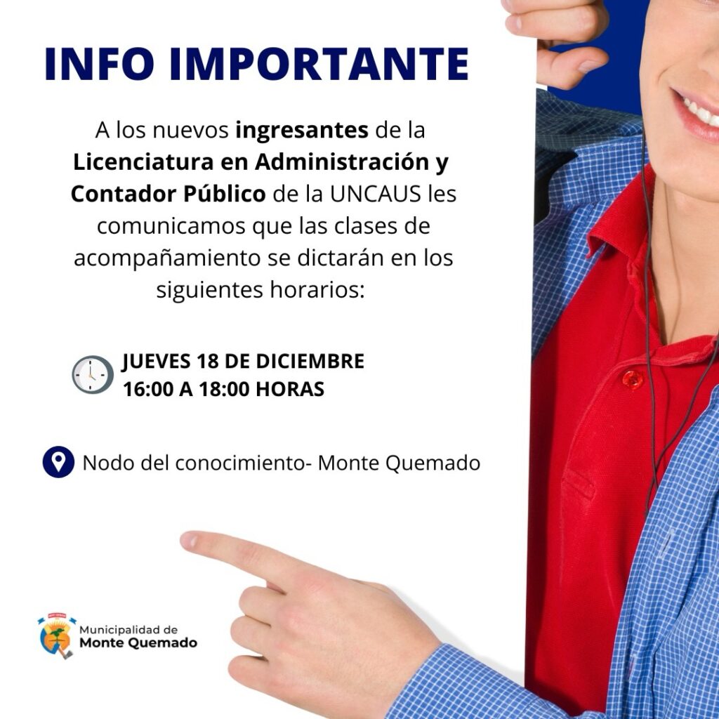 Atención ingresantes de la Licenciatura en Administración y Contador Público