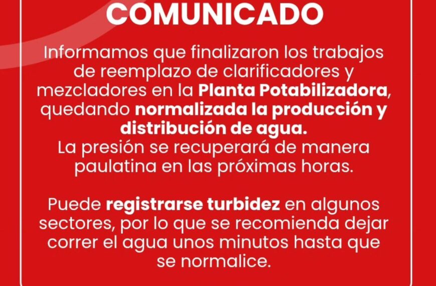 Comunicado Planta Potabilizadora