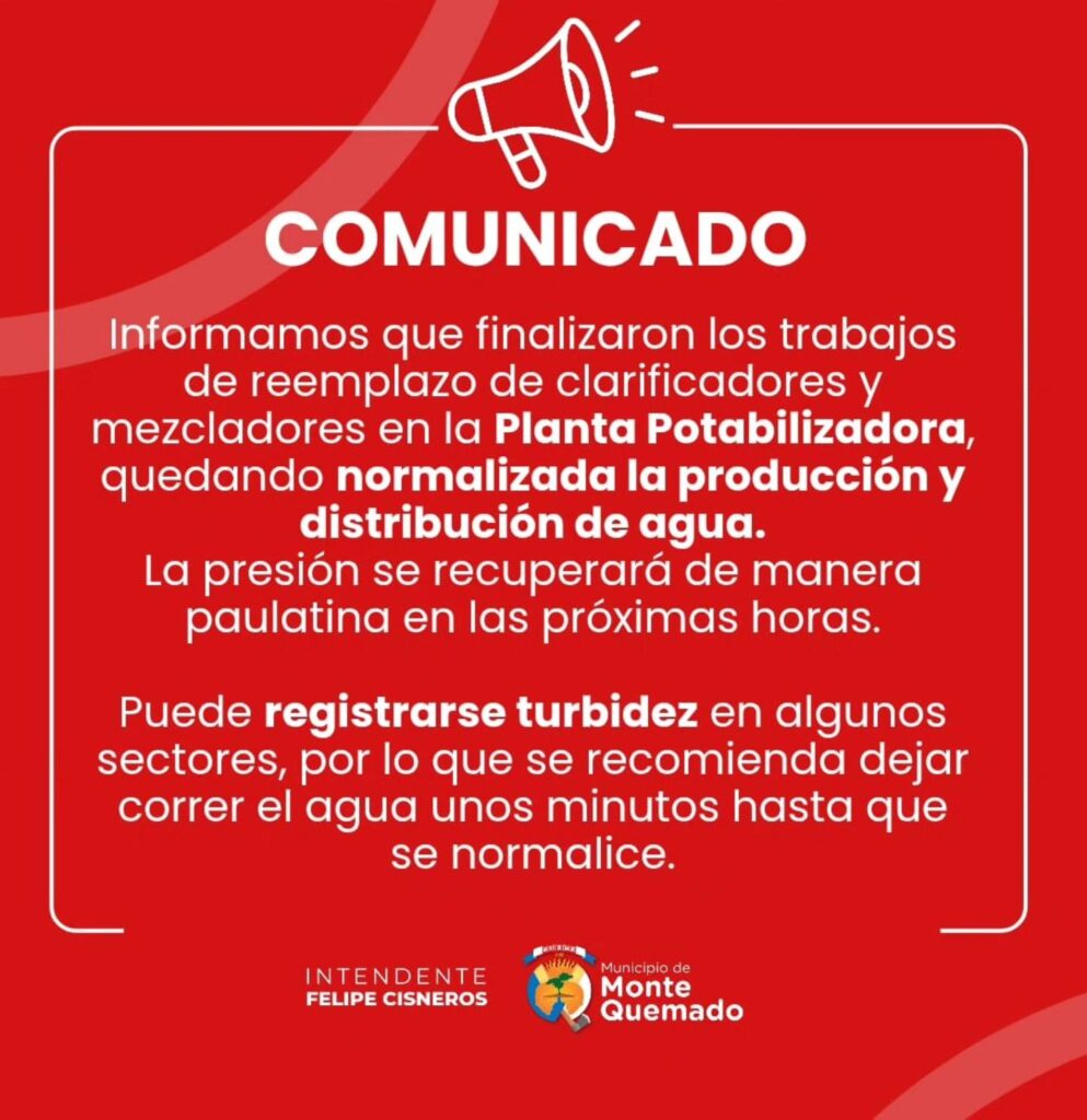 Comunicado Planta Potabilizadora