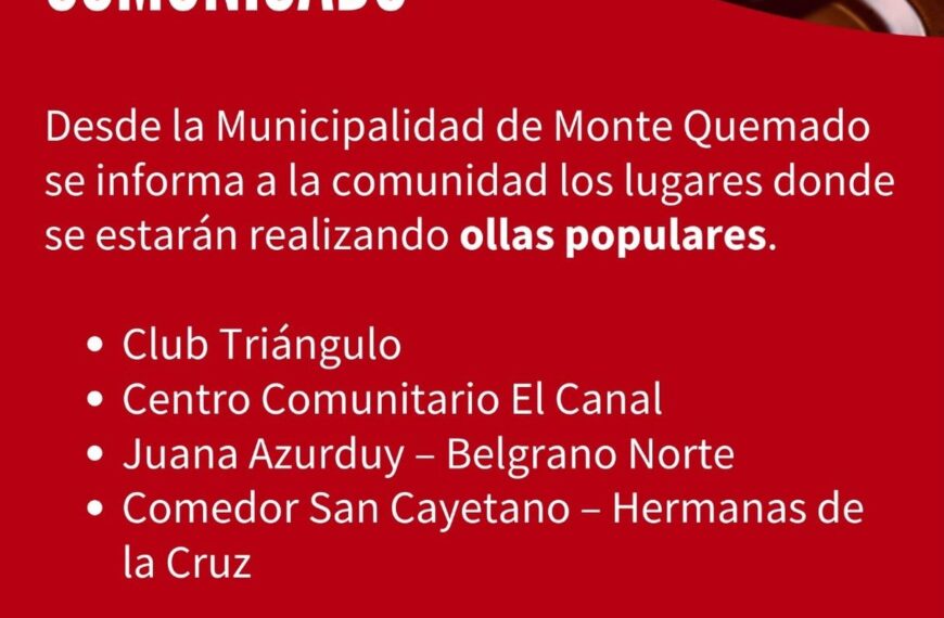 Atención comunidad de Monte Quemado