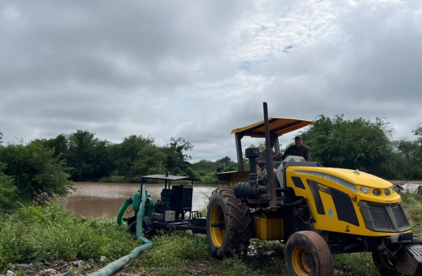 Trabajos de desagote en La Balastrera
