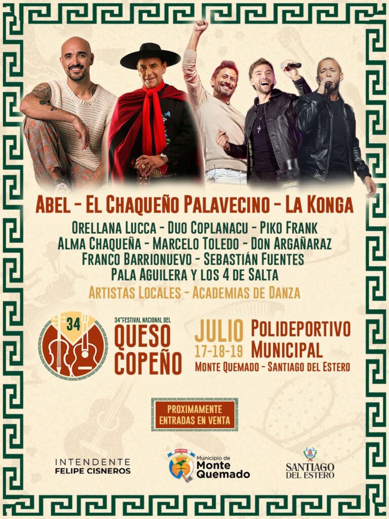 Cartelera para la edición número 34 del Festival Nacional del Queso Copeño