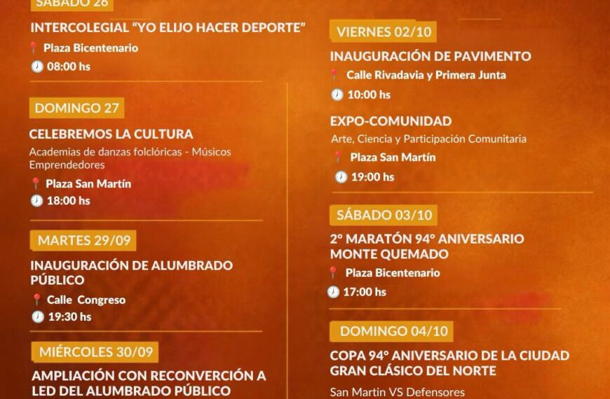 Monte Quemado está de fiesta