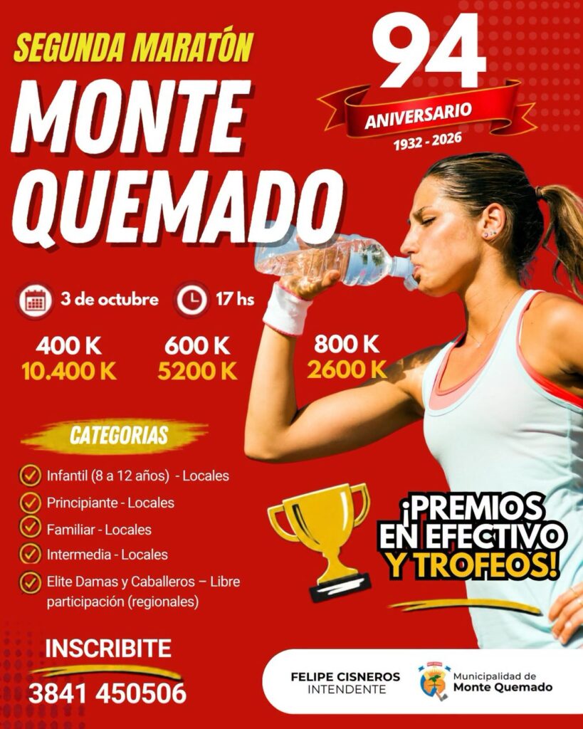 2da Maratón 94 Aniversario de Monte Quemado 2da Maratón 94 Aniversario de Monte Quemado